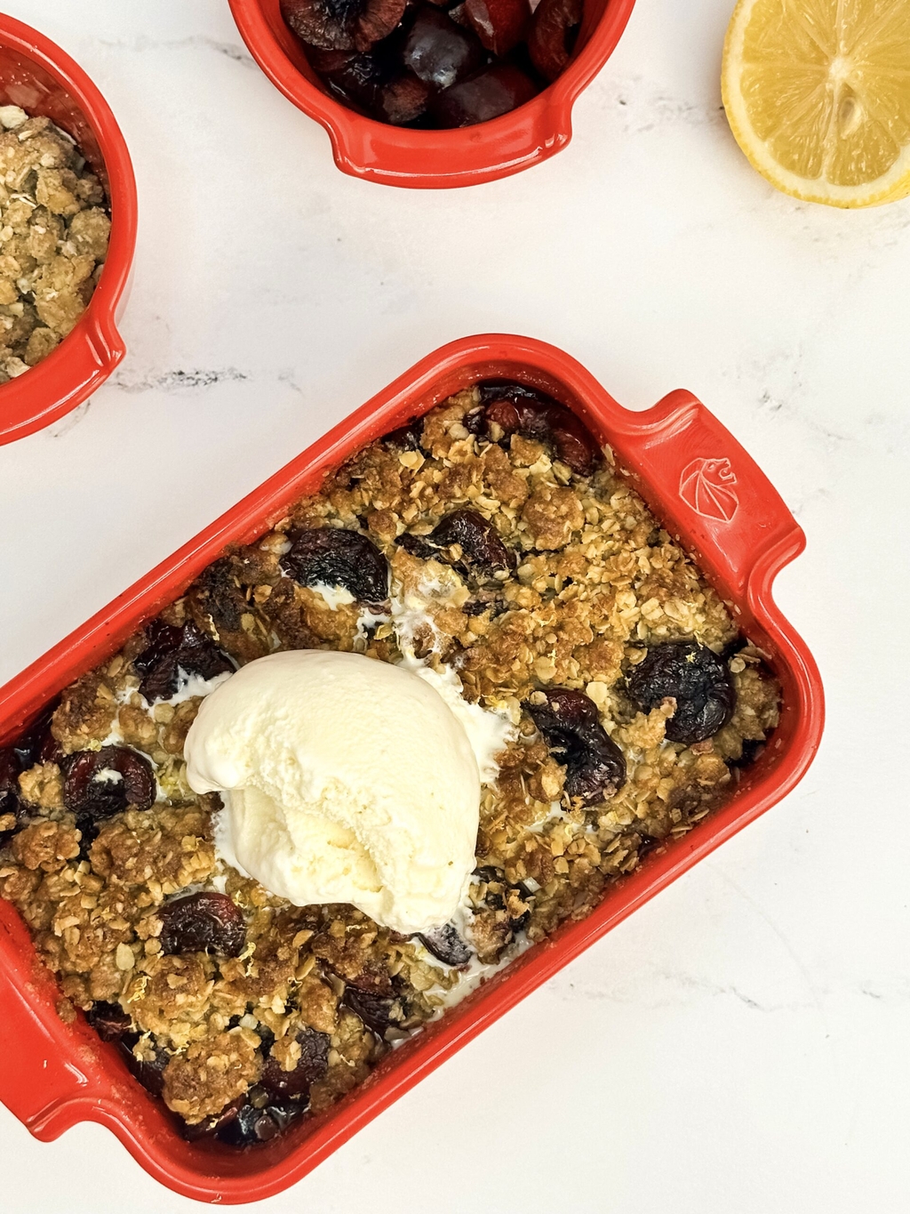 Cherry Crisp with Basil and Lemon Zest - Peugeot Saveurs