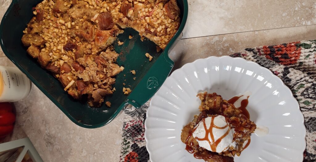 Pumpkin Scrap & Apple Bread Pudding