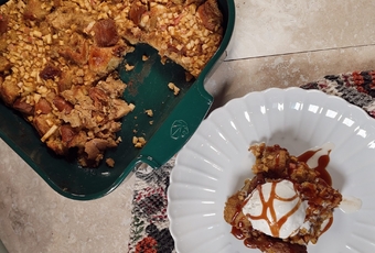 Pumpkin Scrap & Apple Bread Pudding