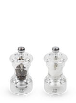 Bistro Acrylic manual salt and pepper mill set, 10 cm - 4in