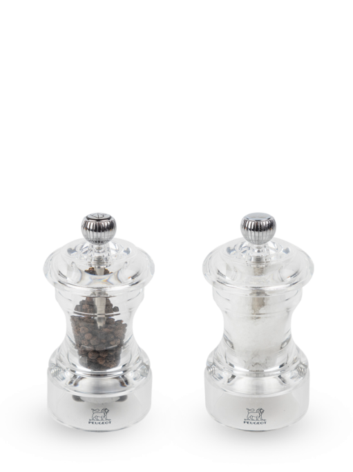 Bistro Acrylic manual salt and pepper mill set, 10 cm - 4in