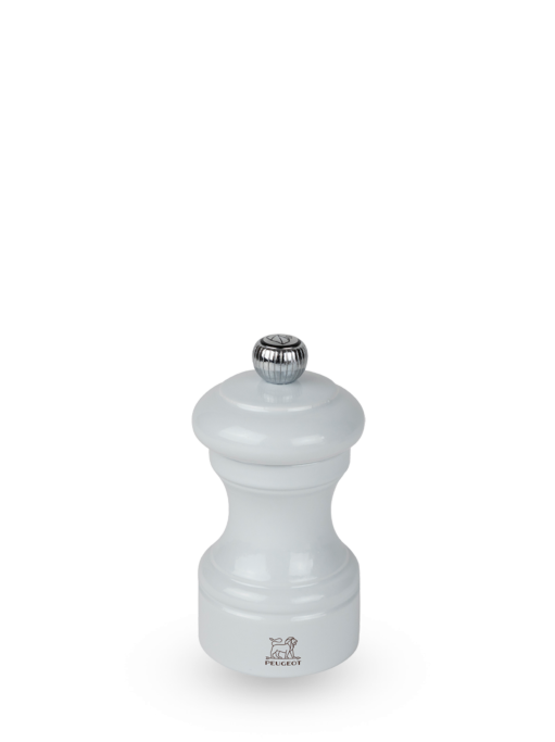 Bistro Manual pepper mill in pearl grey gloss painted wood, 10 cm