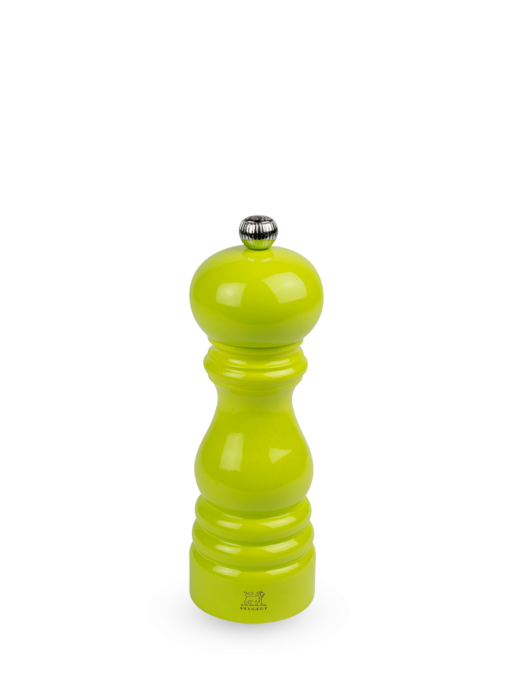 Paris Manual wooden salt mill in green pistachio gloss, 18cm - 7in