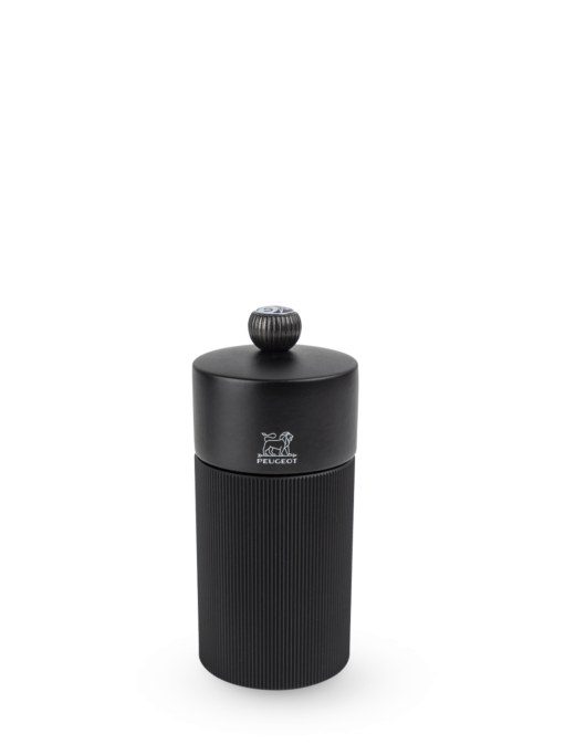 Line Manual aluminium and wooden salt mill, matt black, 12cm