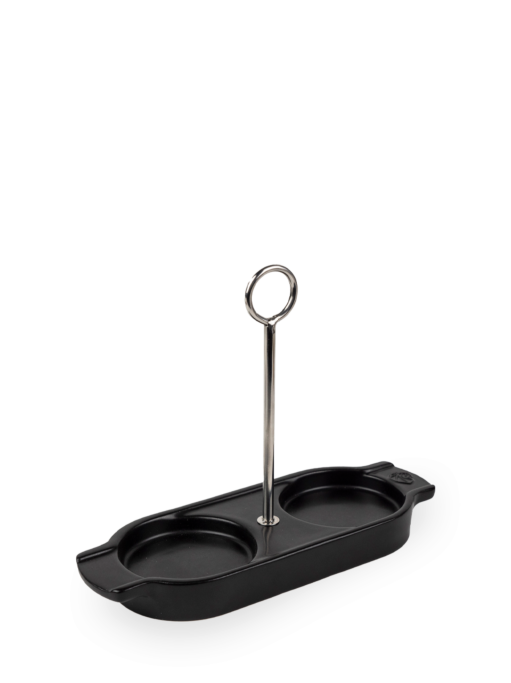 Linéa Ceramic tray for two mills, in satin black color - Peugeot
