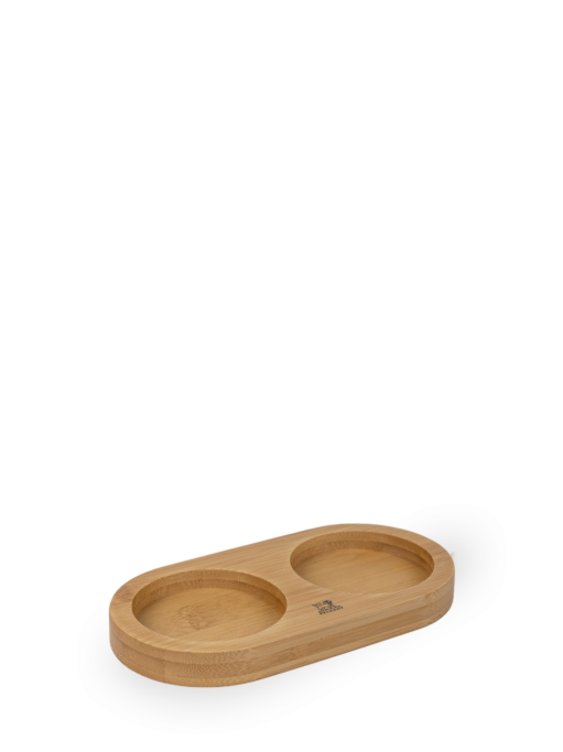 Linéa Bamboo tray for two mills, in natural color - Peugeot Saveurs