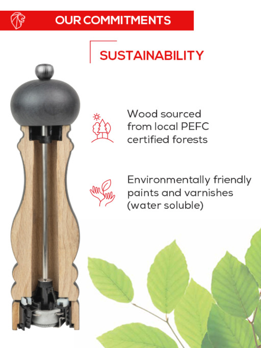 Paris u'select U'select manual pepper mill in natural wood, 22 cm