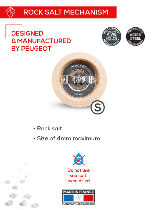 Paris Manual wooden salt mill in green pistachio gloss, 18cm - 7in