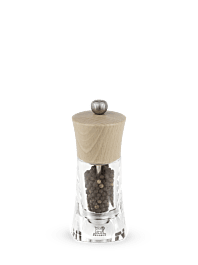 Roellinger Manual pepper mill with handle in wood chocolate-coloured 13 cm  - 5in. - Peugeot Saveurs