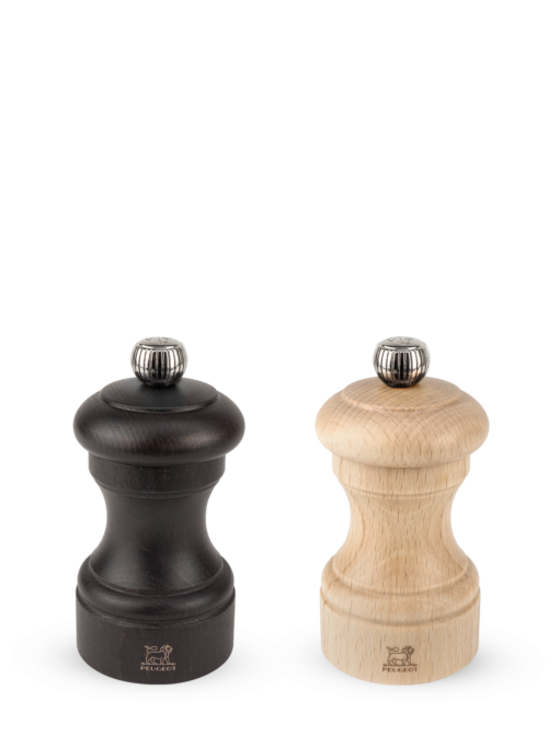 Bistro Duo of manual salt and pepper mills, beech wood, chocolate