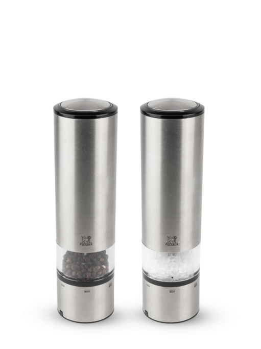 Elis sense U'select electric salt and pepper mills in stainless