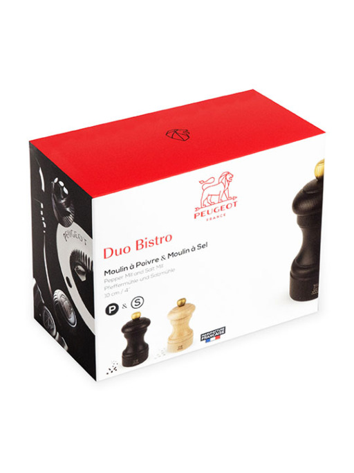 Bistro Duo of manual salt and pepper mills, beech wood, chocolate