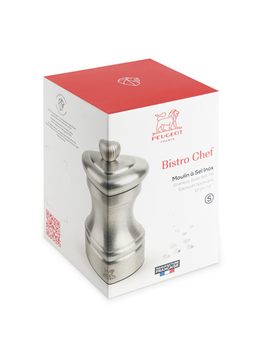 Bistro chef Manual salt mill in stainless steel 10 cm - 4in
