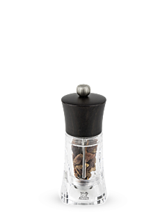 Oleron Manual Wet Salt Mill - 5.5 Inch Transparent Acrylic Grinder For Sea Salt With Beechwood Finish