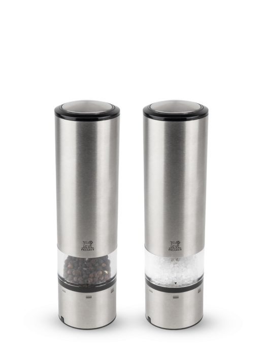 Elis sense U’select electric salt and pepper mills in stainless steel