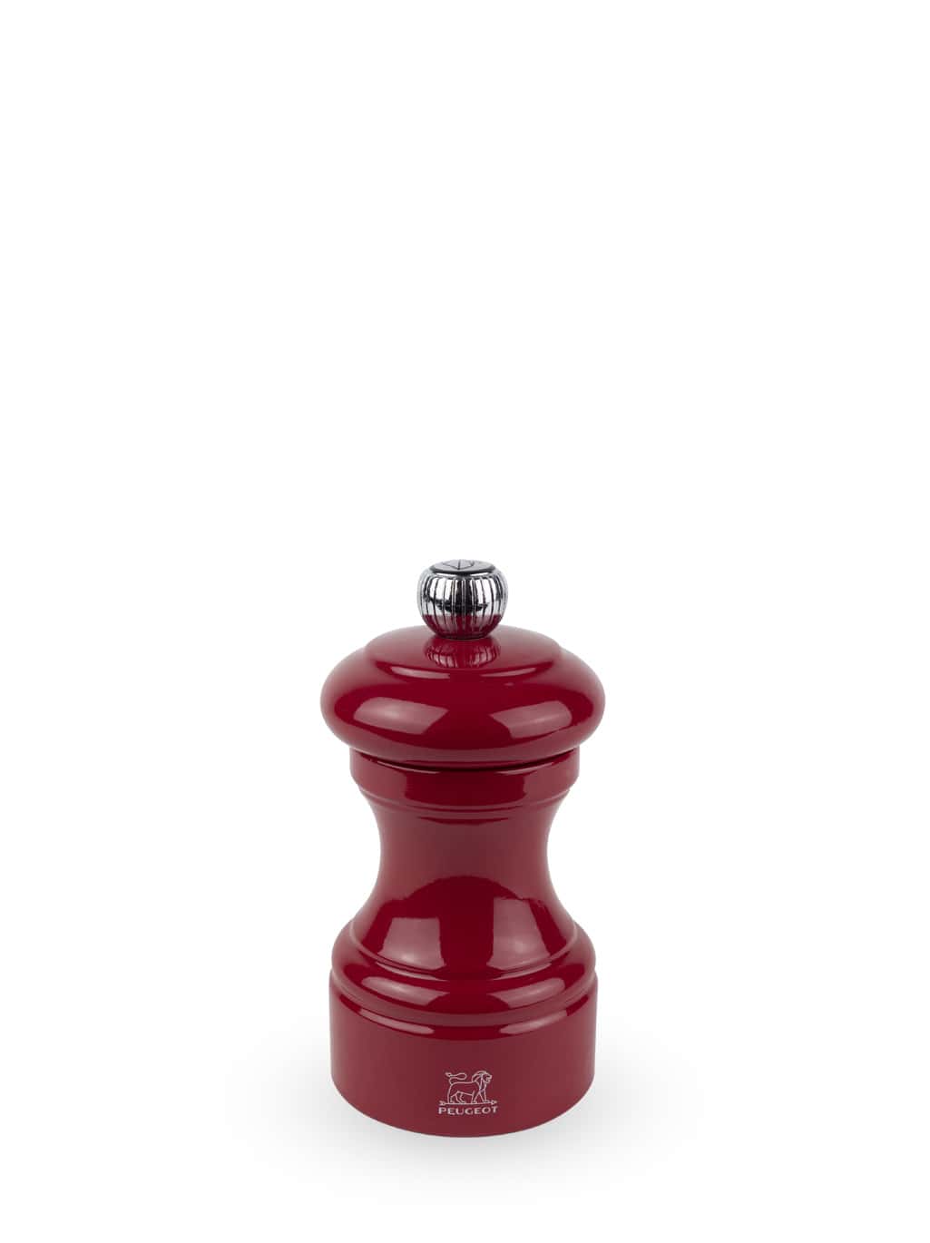 Classic French Red Wood Pepper Mill - High Gloss - 2 1/4 x 2 1/4 x 7 1/2  - 1 count box
