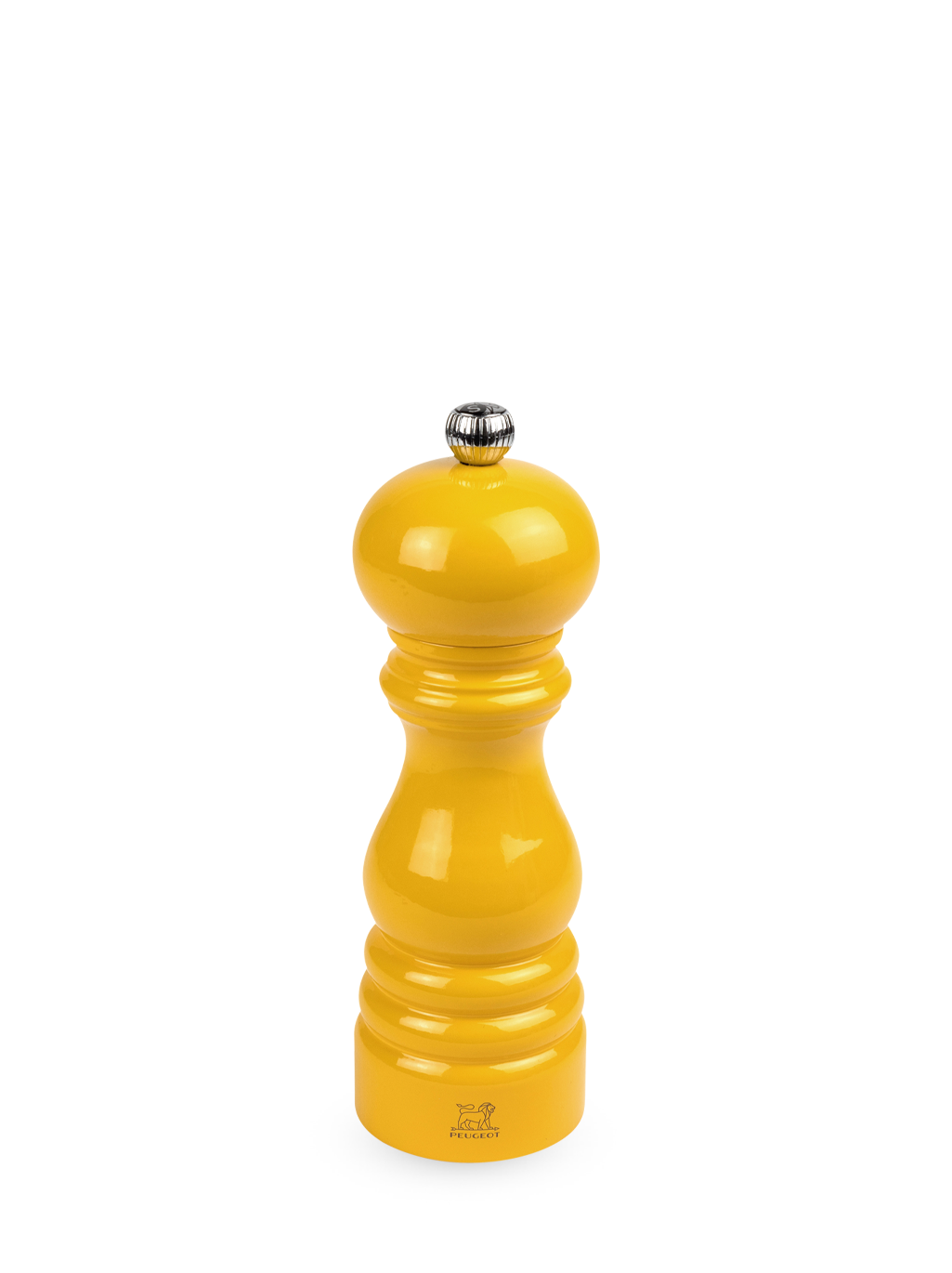 Paris Manual wooden salt mill in saffron yellow gloss, 18cm - 7in