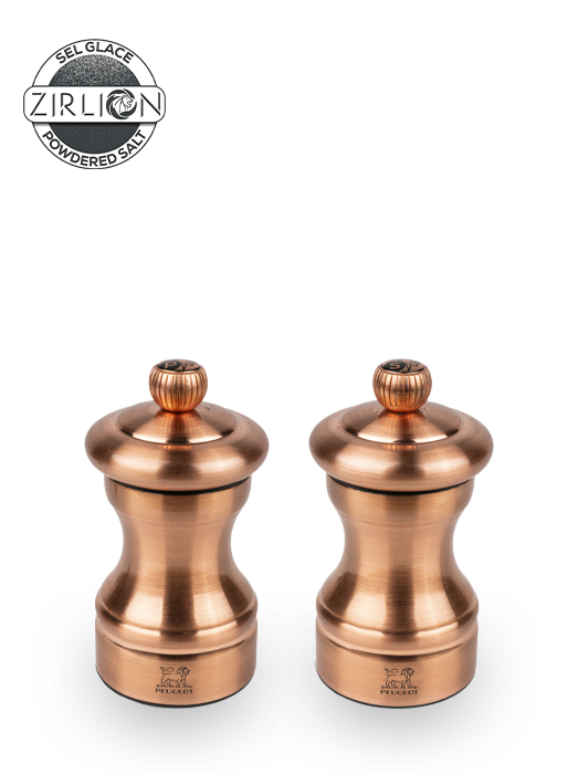 Bistro chef Set of manual salt and pepper mills, in copper-plated