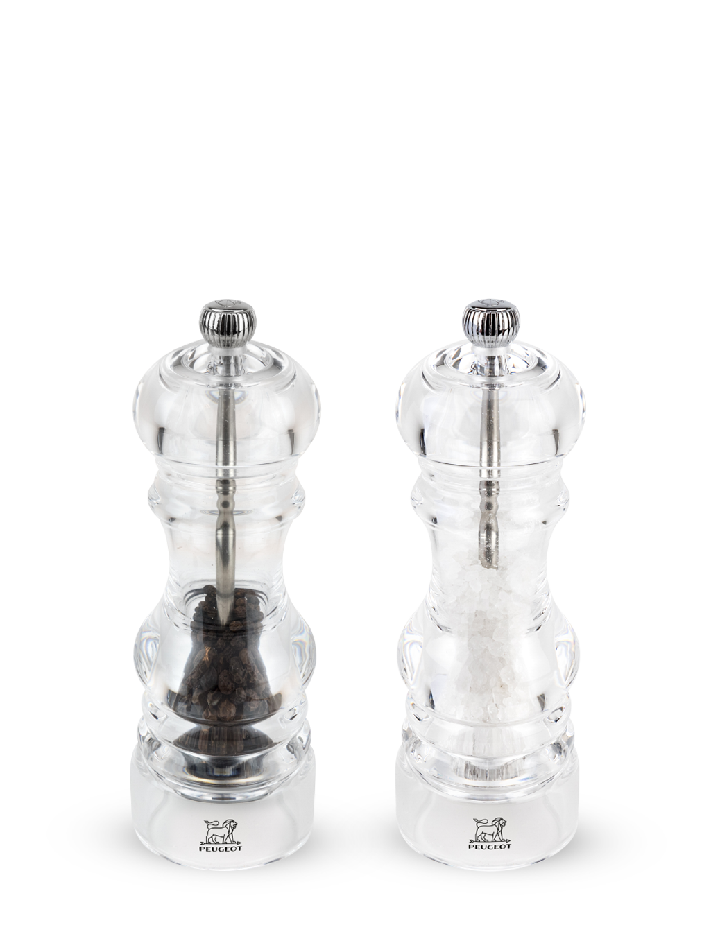 Nancy Duo of manual salt and pepper mills, acrylic, 18 cm 
